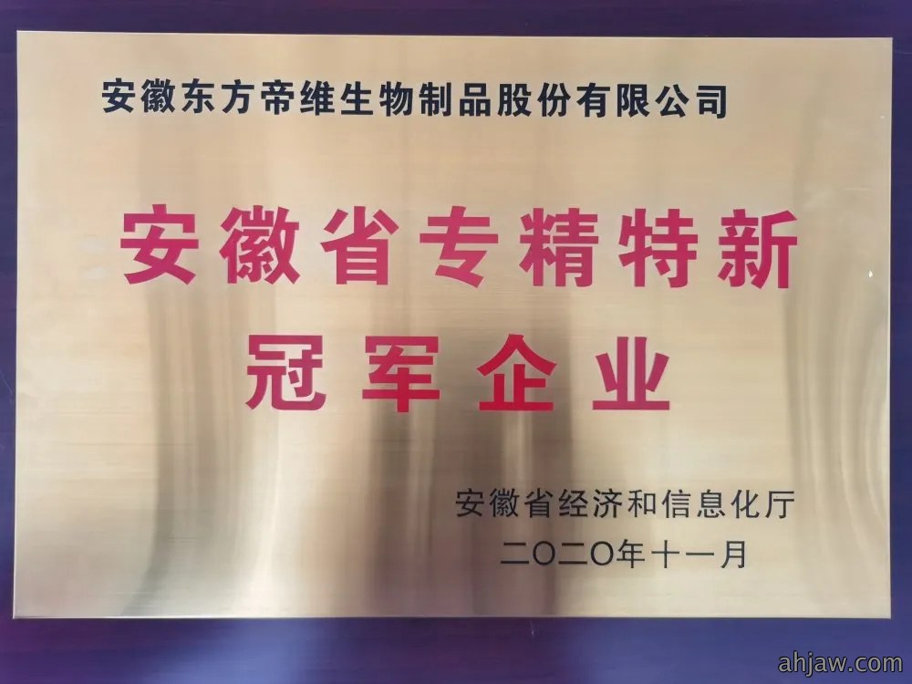 【热烈祝贺】东方帝维荣获安徽省专精特新企业